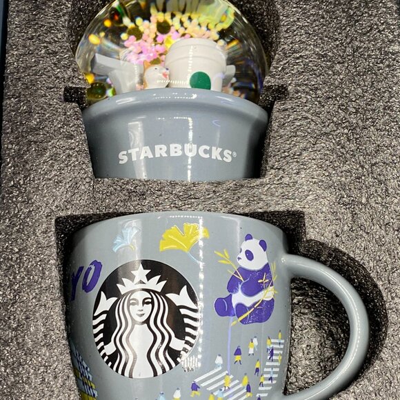 Starbucks Tokyo Japan Snow Globe Mug Shiba Inu New w/ Box - Picture 3 of 12